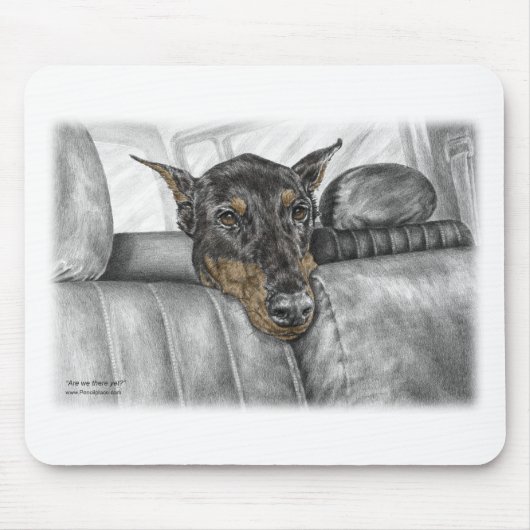 Tapis De Souris Doberman en voiture (Devant)