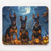 Tapis De Souris Doberman Halloween Épouvantable (Devant)