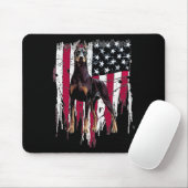Tapis De Souris Doberman Pinscher American Flag Usa Awesome  (Avec souris)
