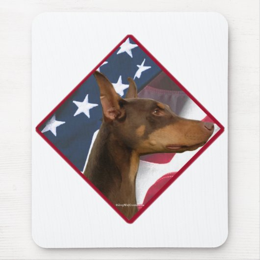 Tapis De Souris Doberman Pinscher Drapeau 2 (Devant)