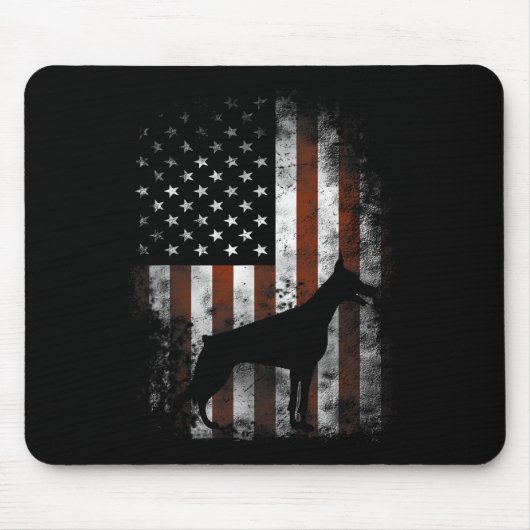 Tapis De Souris Doberman Pinscher Drapeau américain Cadeaux patrio (Devant)