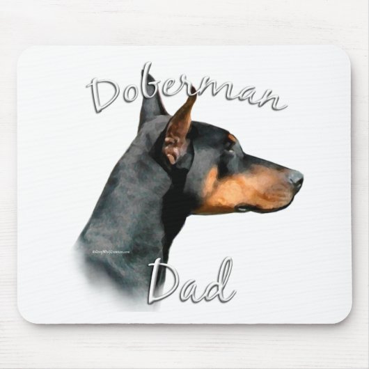 Tapis De Souris Doberman Pinscher (noir) Papa 2 (Devant)
