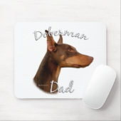 Tapis De Souris Doberman Pinscher (rouge) Papa 2 (Avec souris)