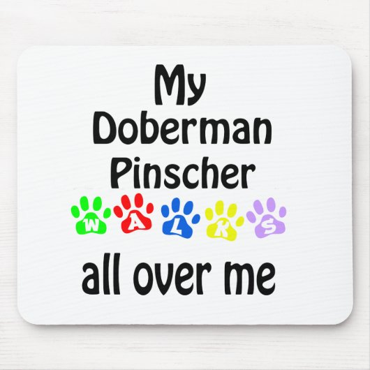 Tapis De Souris Doberman Pinscher Walks Design (Devant)
