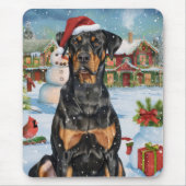 Tapis De Souris Doberman Winter Wonderland Christmas Joy (Devant)