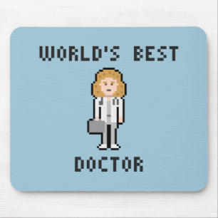 Tapis De Souris Docteur Female Version Mousepad du monde de pixel