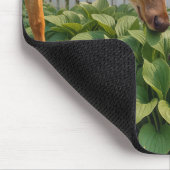 Tapis De Souris Doe et Fawn manger Hosta (Coin)
