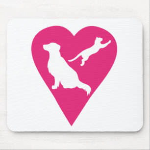 Tapis De Souris Dog and Cat Heart