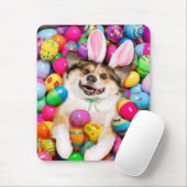 Tapis De Souris Dog Laying on Easter Eggs (Avec souris)