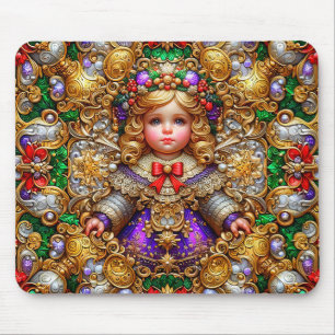 Tapis De Souris DOLL vintage ~ UN Noël EN OR ~