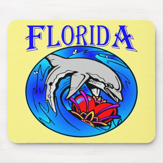 Tapis De Souris Dolphin et Coeur de Floride #USAPatriotGraphics © (Devant)
