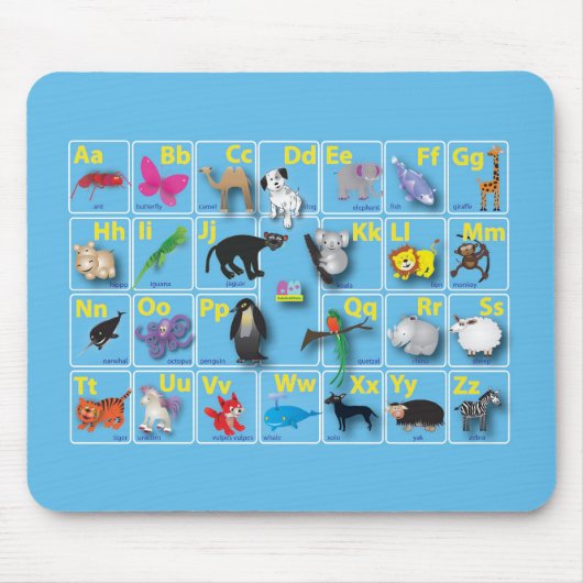 Tapis De Souris Domaine animal sur mon ABC (Devant)