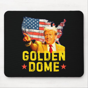 Tapis De Souris Dôme Doré Trump Grande Carte Américaine Patriotiqu