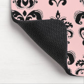 TAPIS DE SOURIS DOMMAQUES NOIRS ET ROSES (Coin)