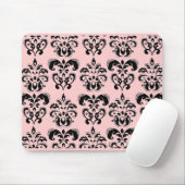 TAPIS DE SOURIS DOMMAQUES NOIRS ET ROSES (Avec souris)