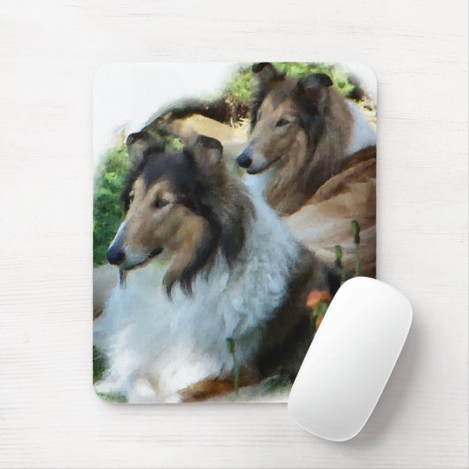 Tapis De Souris Don d'art Rough Collie (Avec souris)