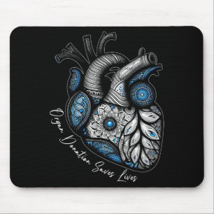 Tapis De Souris Don d'organes sauve des vies Carte de transplantat