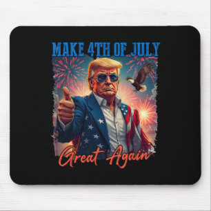 Tapis De Souris Donald Trump Feu d'artifice patriotique Fait du 4