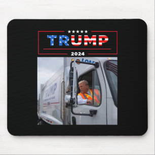 Tapis De Souris Donald Trump se promène en T-shirt Garge Truck