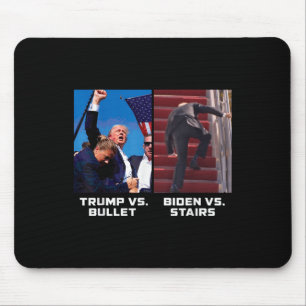 Tapis De Souris Donald Trump Vs Bullet Biden Vs Stairs Drôle Trump