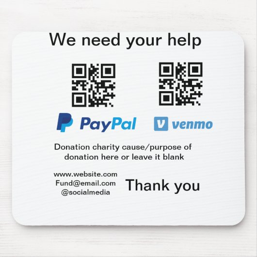 Tapis De Souris Donation Collection conseil pot ajouter votre q r  (Devant)