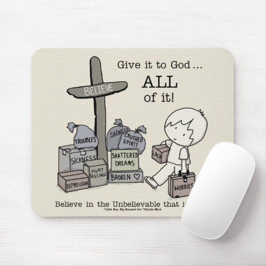 Tapis De Souris Donne tout à Dieu (Avec souris)
