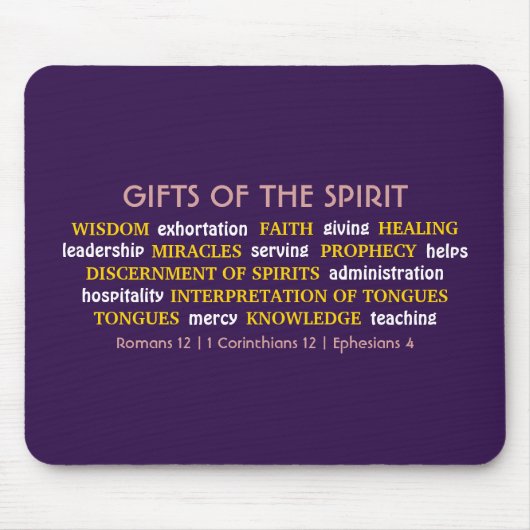 Tapis De Souris DONS D'ESPRIT Violet | Inspirationnel | Christian (Devant)