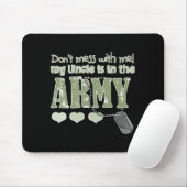 Tapis De Souris Dont Mess With Me My Uncle Is In The Army Baby  (Avec souris)
