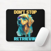 Tapis De Souris Don't Stop Retrievin - Retro Golden Retriever Dog  (Avec souris)