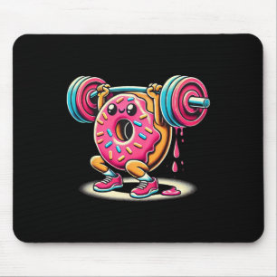 Tapis De Souris Donut Drôle de Bodybuilding Haltérophilie Nourritu