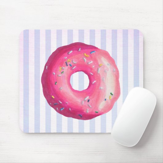 Tapis De Souris Donut With Pink Frosting And Sprinkles (Avec souris)