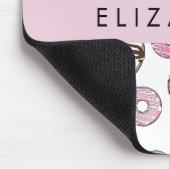 Tapis De Souris Donuts Roses, Donuts Blancs, Sprinkings, Votre Nom (Coin)