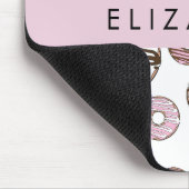 Tapis De Souris Donuts Roses, Donuts Brown, Sprinkings, Votre Nom (Coin)