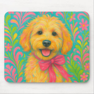Tapis De Souris Doodle doré de Preppy