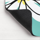 Tapis De Souris Doodle Drawn Daisy White Pink Monogram Cute (Coin)