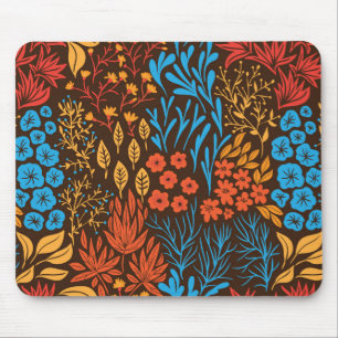 Tapis De Souris Doodles floraux foncés