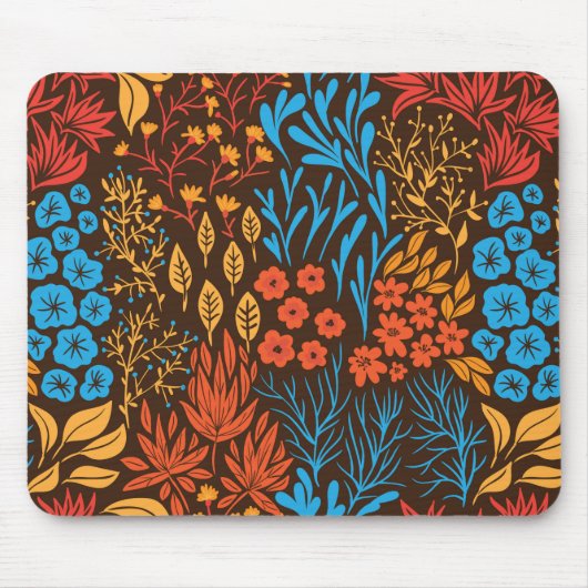 Tapis De Souris Doodles floraux foncés (Devant)