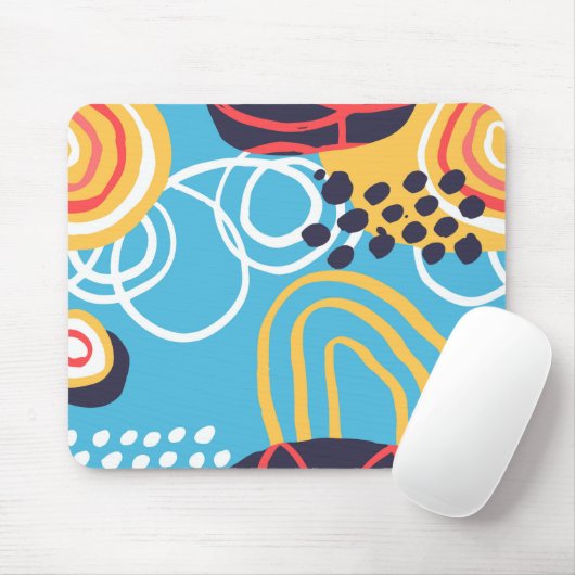 Tapis De Souris Doodles Funky Sur Aqua (Avec souris)