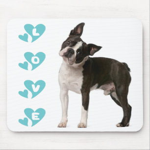 Tapis de souris d'ordinateur Chien chiot Boston Te