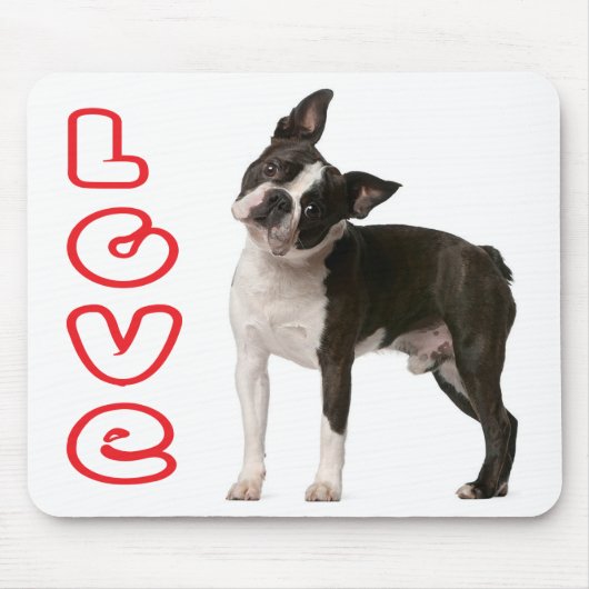 Tapis de souris d'ordinateur Chien chiot Boston Te (Devant)