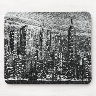 Tapis De Souris Dotted Pop Art Retro New York City Black White