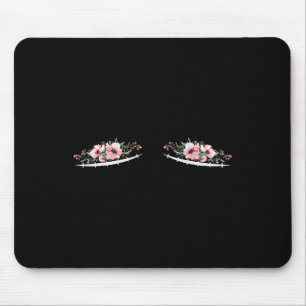 Tapis De Souris Double cicatrices de mastectomie avec fleurs Cance