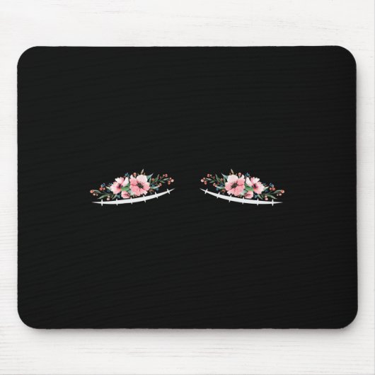 Tapis De Souris Double cicatrices de mastectomie avec fleurs Cance (Devant)