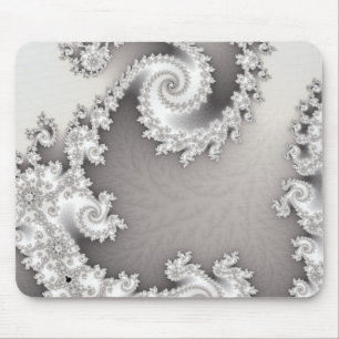 Tapis de souris double spirale argenté