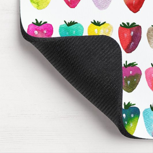 Tapis De Souris Douceur fraise mignonne aquarelle de fruit mignon (Coin)