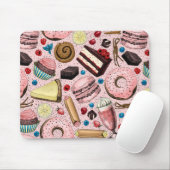 Tapis De Souris Douceurs sur rose (Avec souris)