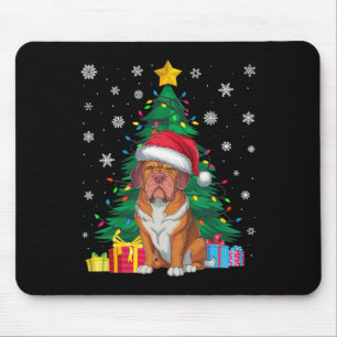 Tapis De Souris Doux moche Xmas Arbre clair Dogue De Bordeaux Chie