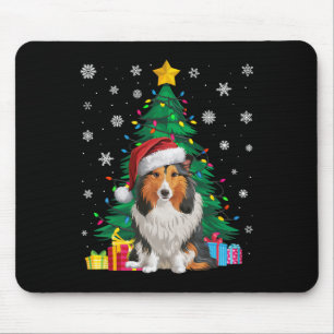 Tapis De Souris Doux moche Xmas Arbre clair Shetland Chien à chien