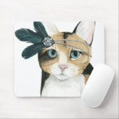 Tapis De Souris Downton Cat | Bejeweled With Feathers (Avec souris)