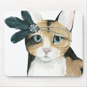 Tapis De Souris Downton Cat   Bejeweled With Feathers